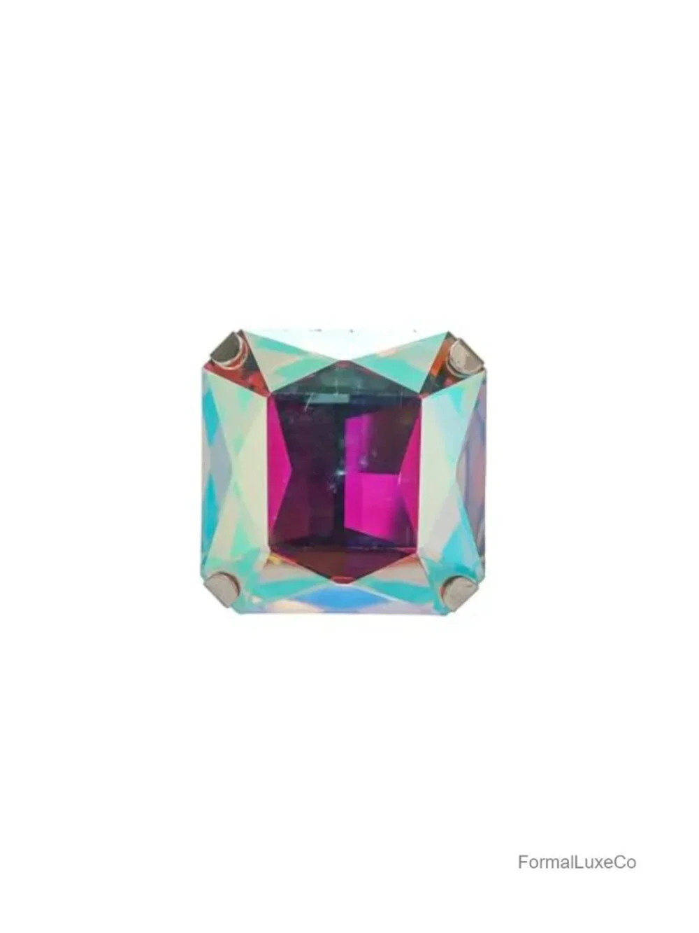 Large Square Rhinestone Statement Ring Women Chunky Geometric Crystal Open